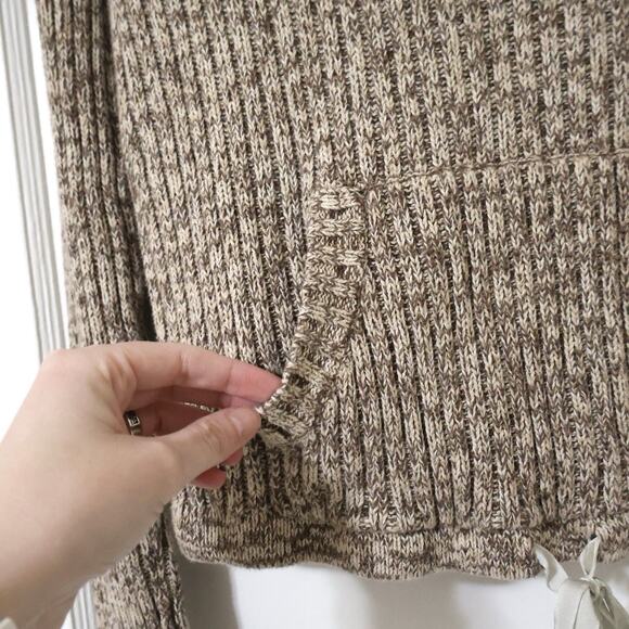 Vintage Limited Too Brown 1/4 Zip Hooded Pullover Sweater S/M y2k - Picture 6 of 8